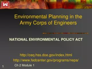 Environmental Planning in the Army Corps of Engineers