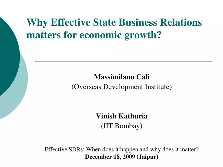 why effective state business relations matters for economic growth