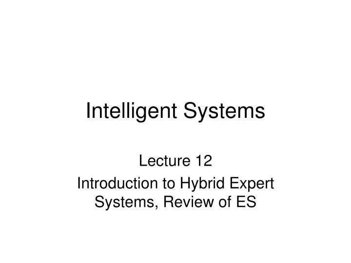 intelligent systems