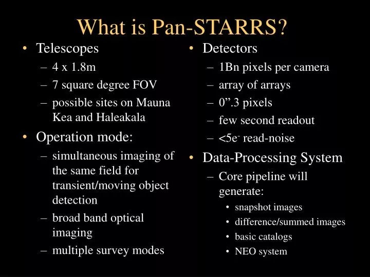 what is pan starrs