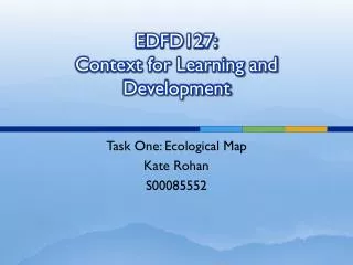 EDFD127: Context for Learning and Development