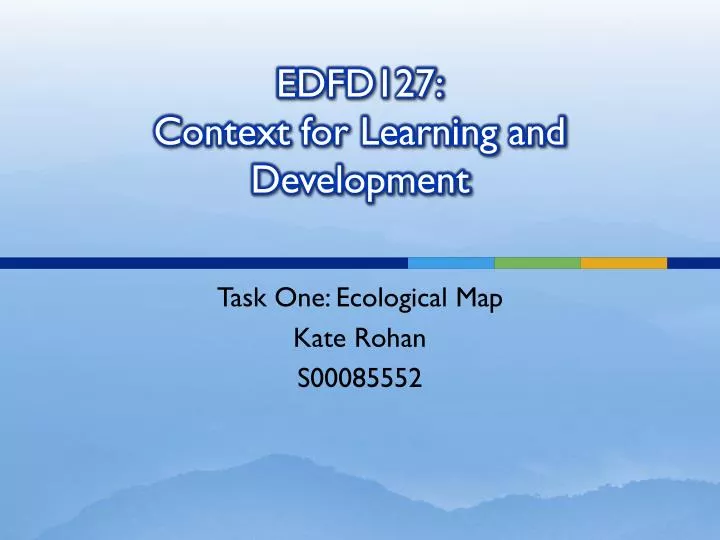 edfd127 context for learning and development