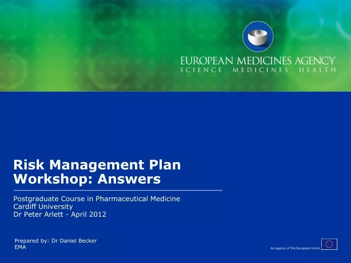 PPT - Risk Management Plan Workshop: Answers PowerPoint Presentation ...