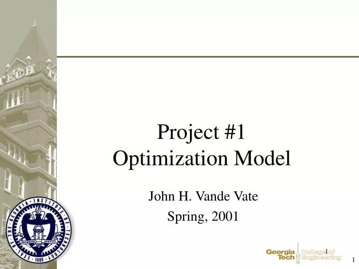 project 1 optimization model