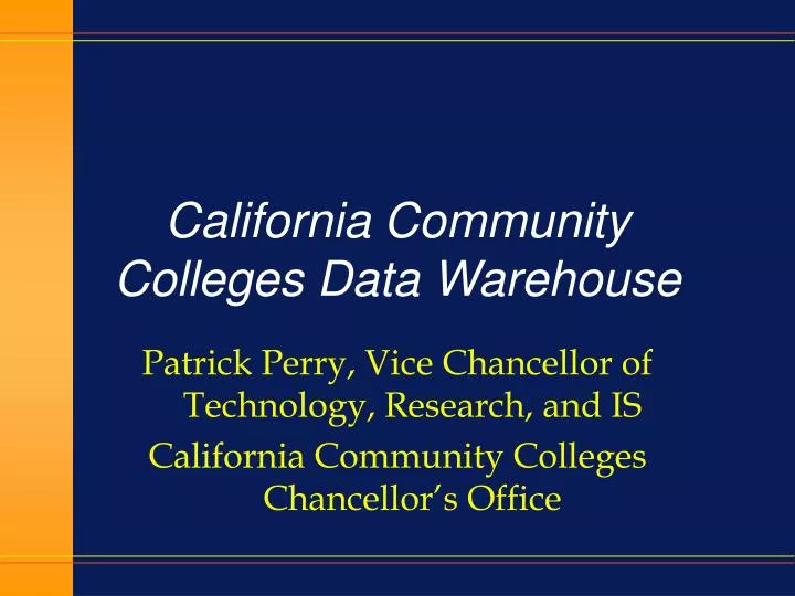 california community colleges data warehouse