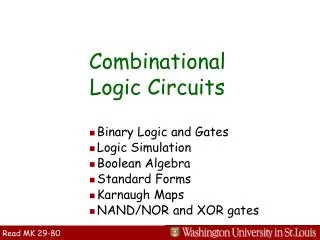 Combinational Logic Circuits