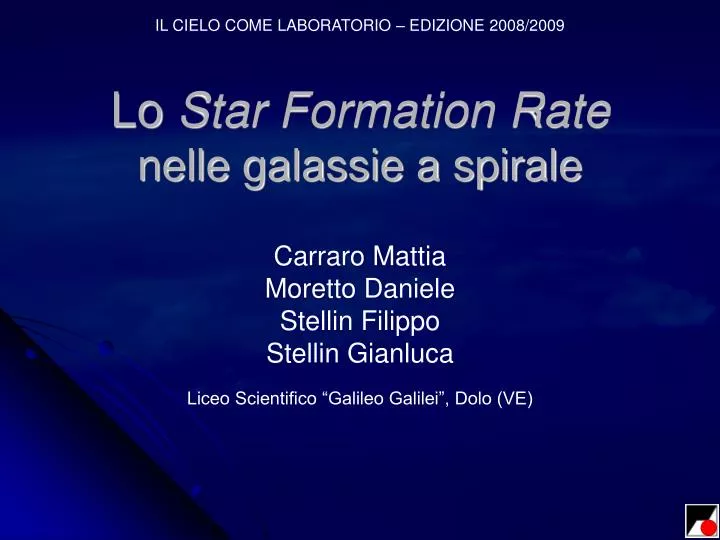 lo star formation rate nelle galassie a spirale