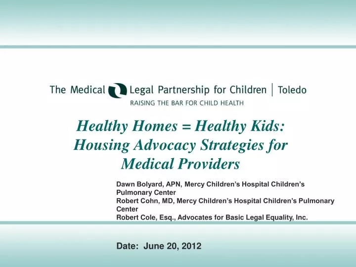 healthy homes healthy kids housing advocacy strategies for medical providers