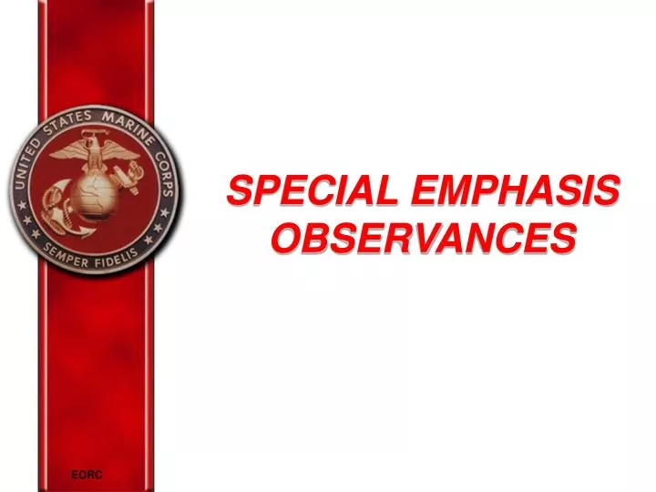 special emphasis observances