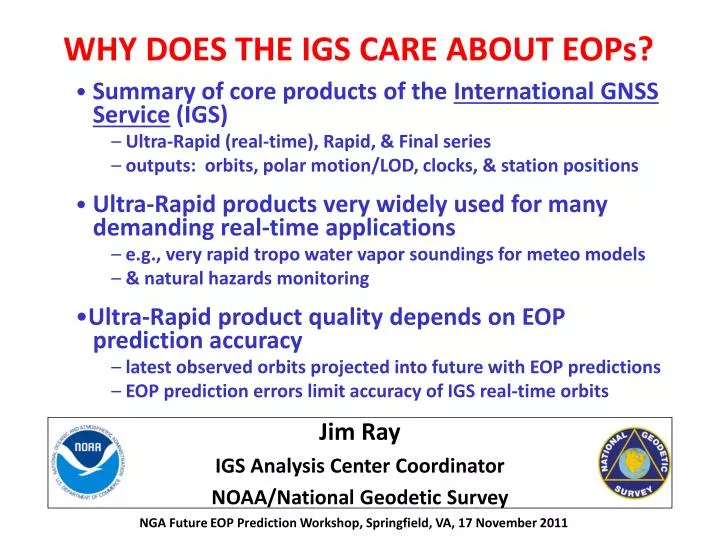 why does the igs care about eops