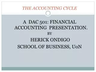 THE ACCOUNTING CYCLE