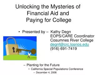 Unlocking the Mysteries of Financial Aid and Paying for College