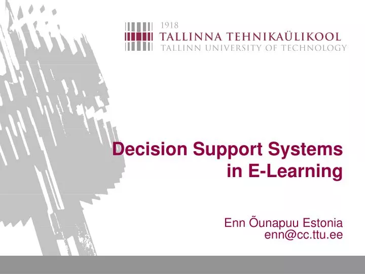 decision support systems in e learning