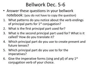 Bellwork Dec. 5-6