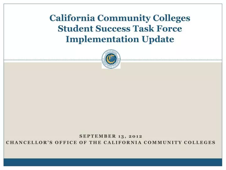 california community colleges student success task force implementation update