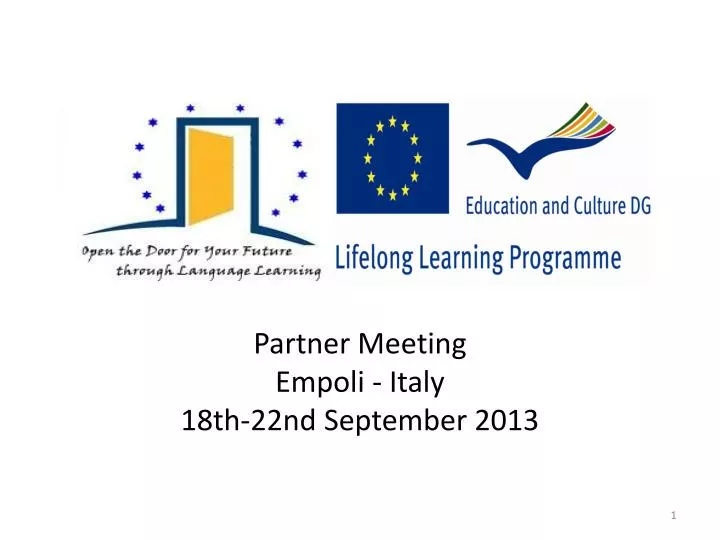 partner meeting empoli italy 18th 22nd september 2013