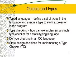 Objects and types