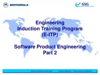 Engineering Induction Training Program (E-ITP) Software Product Engineering Part 2