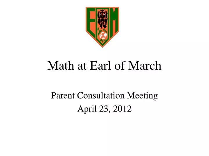 math at earl of march