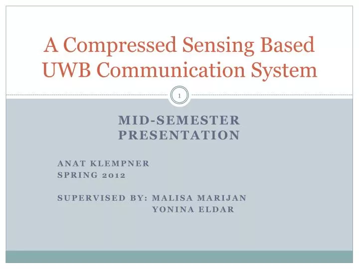 a compressed sensing based uwb communication system