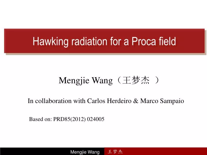 hawking radiation for a proca field