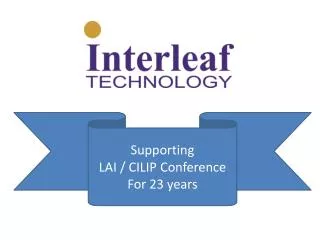 Supporting LAI / CILIP Conference For 23 years