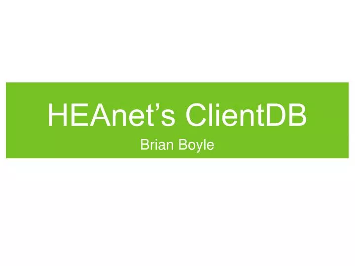 heanet s clientdb