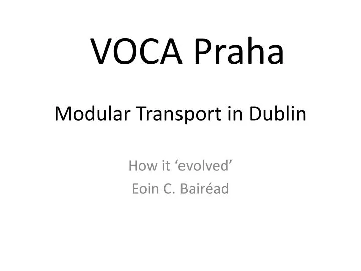 modular transport in dublin