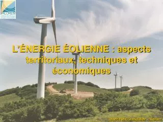 l nergie olienne aspects territoriaux techniques et conomiques