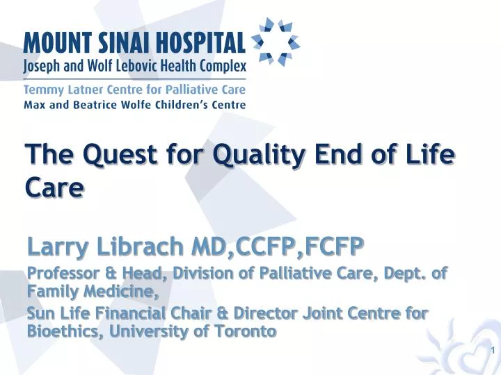 the quest for quality end of life care