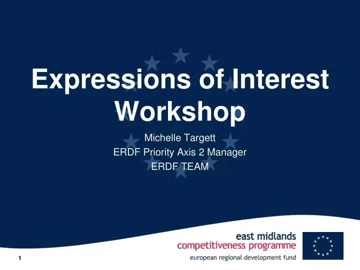 expressions of interest workshop