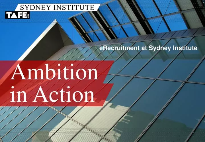 erecruitment at sydney institute