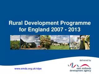 Rural Development Programme for England 2007 - 2013