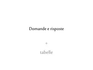 domande e risposte