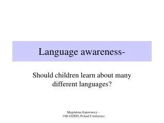 Language awareness-