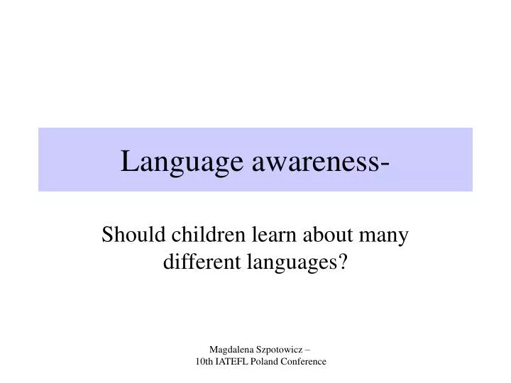 language awareness