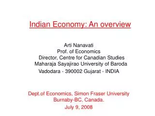 Indian Economy: An overview