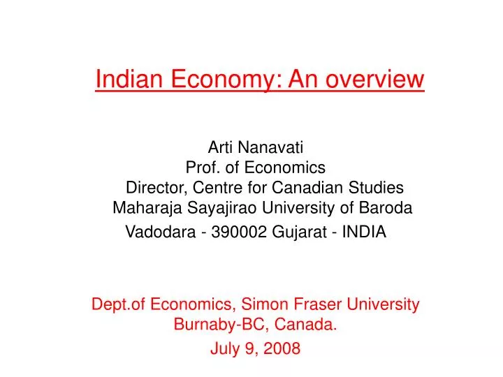 indian economy an overview