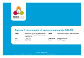 Agency C case studies of procurements under $80,000