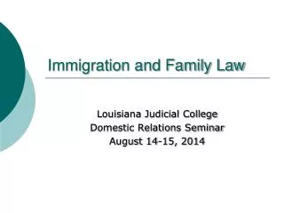 Immigration and Family Law