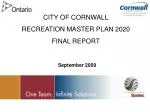 CITY OF CORNWALL RECREATION MASTER PLAN 2020 FINAL REPORT - slide 1