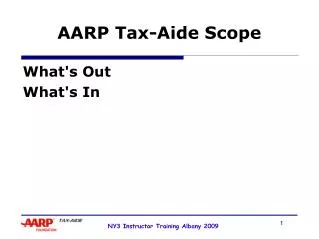 AARP Tax-Aide Scope