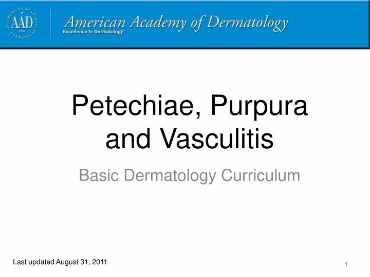 petechiae purpura and vasculitis