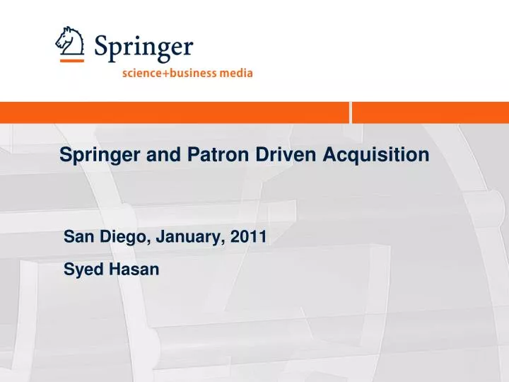 springer and patron driven acquisition
