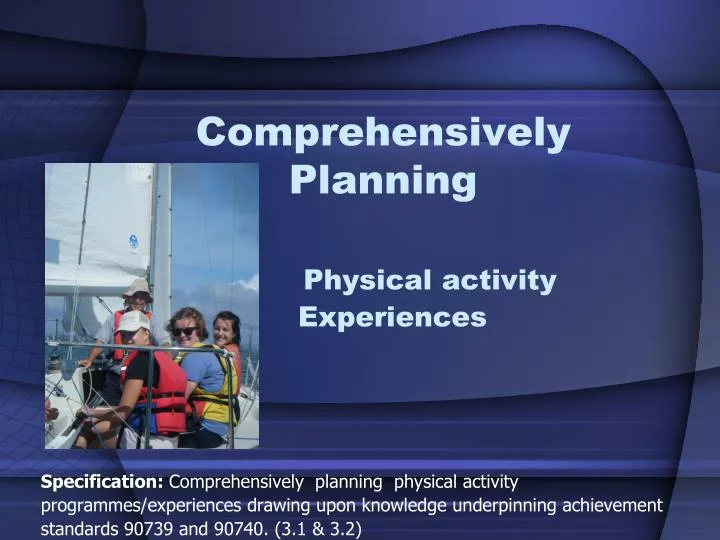 comprehensively planning physical activity experiences