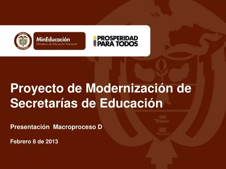 proyecto de modernizaci n de secretar as de educaci n