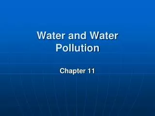 Water and Water Pollution