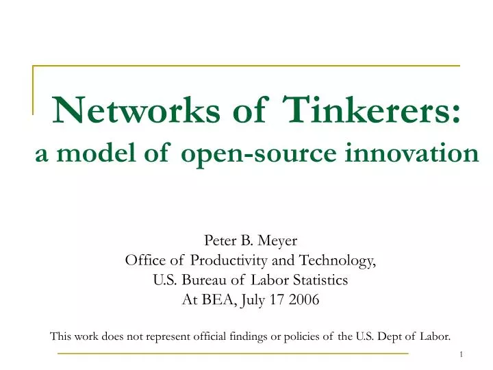 networks of tinkerers a model of open source innovation