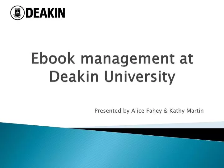 ebook management at deakin university