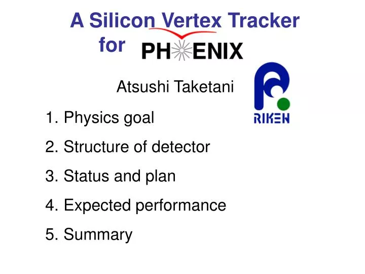 a silicon vertex tracker for